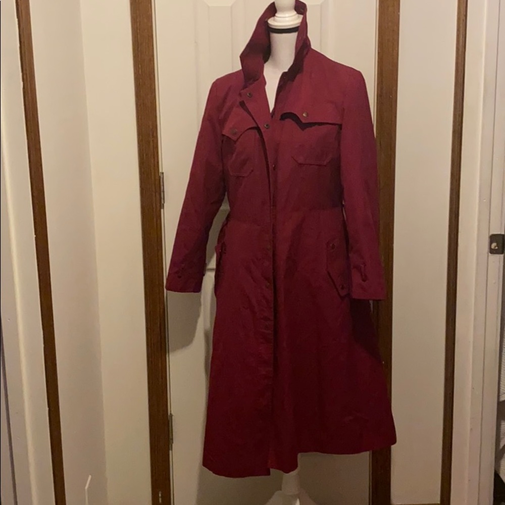 Red trench coat